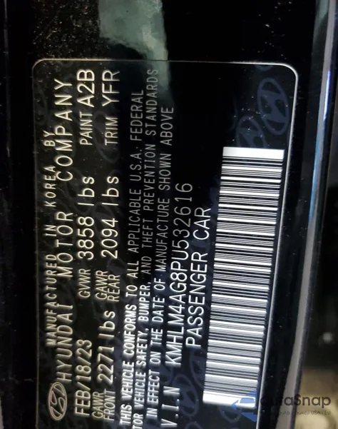 2023 Hyundai Elantra Sel z USA, uszkodzony, nr VIN KMHLM4AG8PU532616